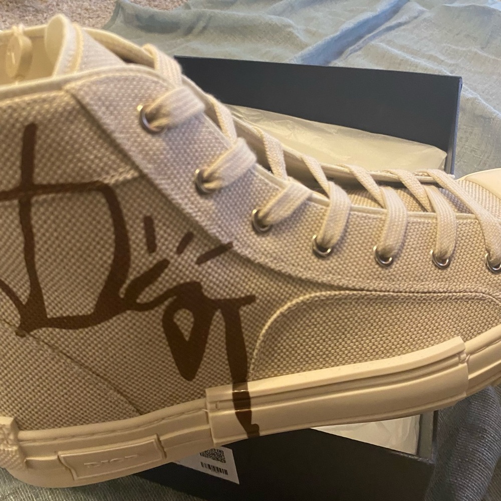 Dior Men's Canvas Sneakers - Cream and Brown